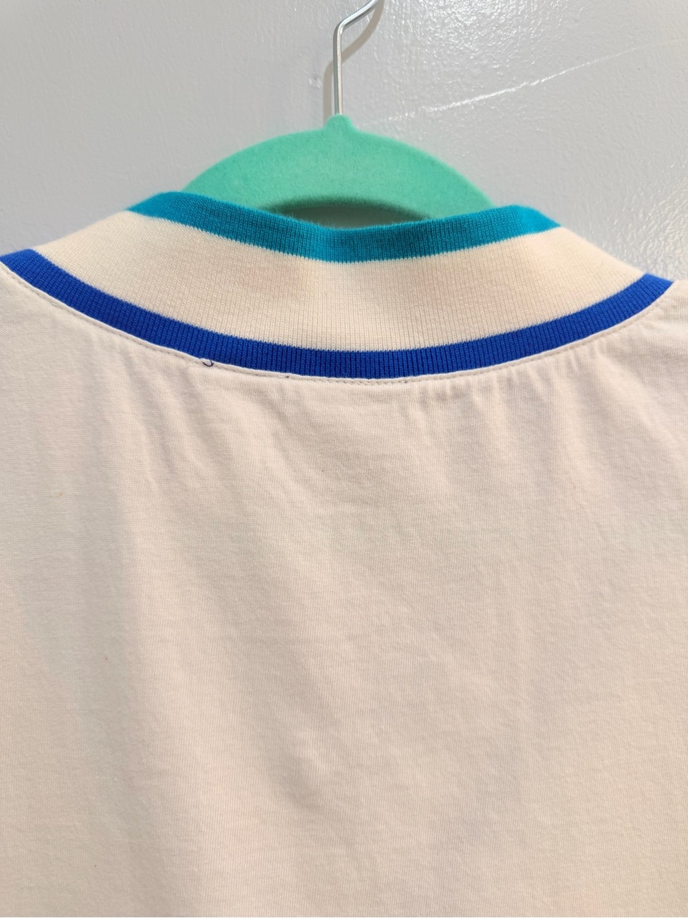 Vintage 90s Lizsport Liz Claiborne V-Neck Cotton Vest Tank Top White Blue Medium - Picture 8 of 12